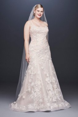 Ballerina Bodice 3D Floral Plus Size Wedding Dress 8CWG814