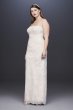 Lace Plus Size Sheath Wedding Dress with Overskirt 8CWG816