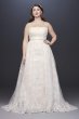 Lace Plus Size Sheath Wedding Dress with Overskirt 8CWG816