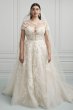 Cap Sleeve Lace Illusion Plus Size Wedding Dress 8CWG833