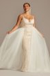 Lace Plus Size Wedding Dress with Tulle Overskirt 8CWG850