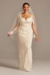 Lace Plus Size Wedding Dress with Tulle Overskirt 8CWG850