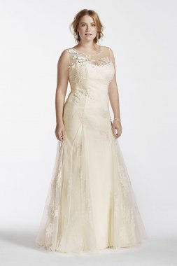 Beaded Tank Plus Size Wedding Dress 8MS251114