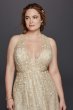 Floral Wedding Dress with V-Neckline 8MS251151