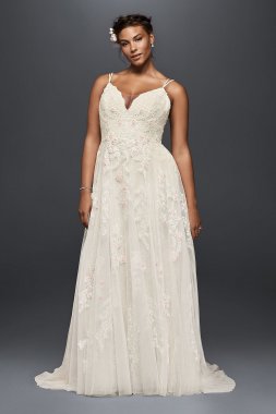 Scalloped A-Line Plus Size Wedding Dress 8MS251177