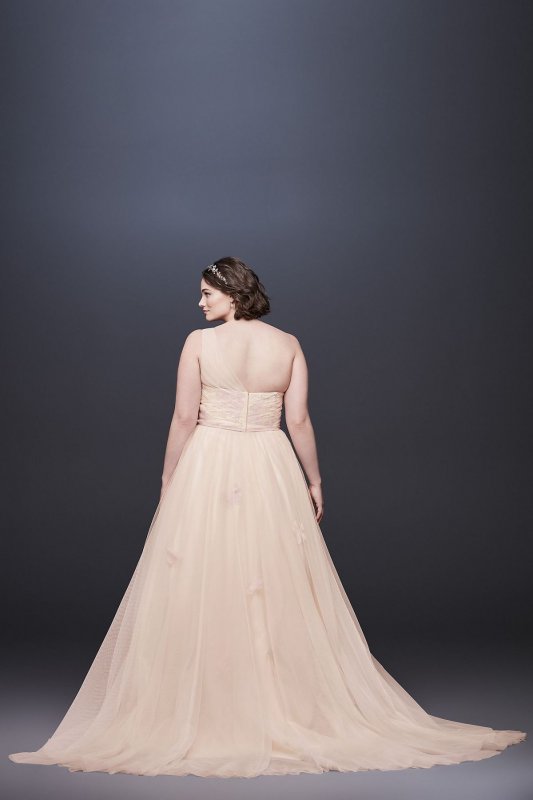 Floating Flower A-Line Plus Size Wedding Dress 8MS251190