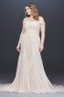 Swag Sleeve Layered Lace Plus Size Wedding Dress 8MS251196