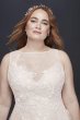 Embroidered Floral Tulle Plus Size Wedding Dress 8MS251197