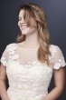 Floral Illusion Cap Sleeve Plus Size Wedding Dress 8MS251199
