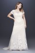 Floral Illusion Cap Sleeve Plus Size Wedding Dress 8MS251199