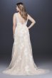 Deep V Plus Size Wedding Gown with Floral Applique 8MS251200