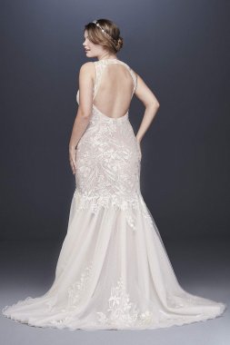Blooming Applique Plus Size Wedding Dress 8MS251201