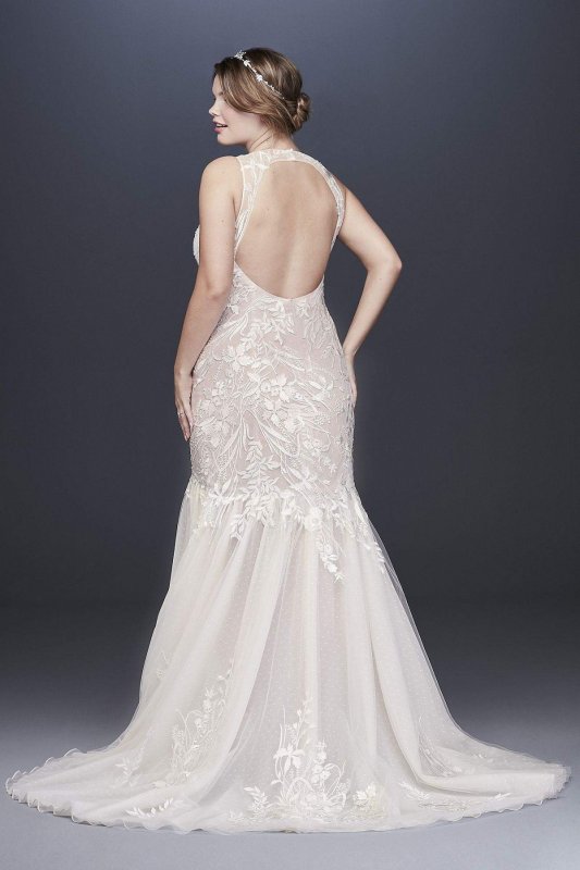 Blooming Applique Plus Size Wedding Dress 8MS251201
