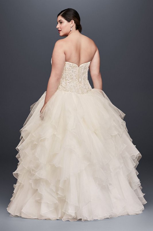Ruffled Skirt Plus Size Wedding Dress 8NTCWG568