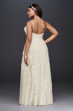Plus Size A-Line Wedding Dress with Double Straps 8NTMS251177