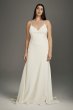 Crystal T-Back Stretch Crepe Plus Size Slip Gown 8VW351473