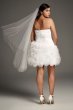 Tulle Plus Size Mini Dress with 3D Floral Skirt 8VW351479