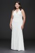 Low Back Eyelash Lace Halter Plus Size Dress 9DS870149