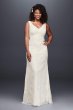 V-Neck Plus Size Wedding Dress with Empire Waist 9KP3803