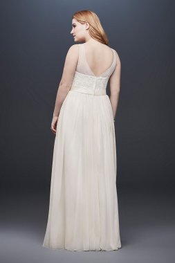 Lace and Crinkle Chiffon Plus Size Wedding Dress Collection 9OP1337