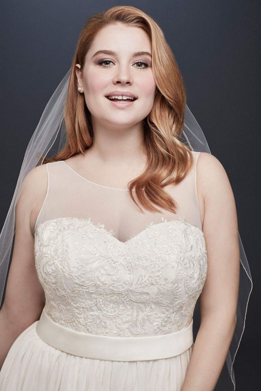 Lace and Crinkle Chiffon Plus Size Wedding Dress Collection 9OP1337