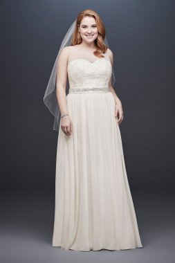 Lace and Crinkle Chiffon Plus Size Wedding Dress Collection 9OP1337