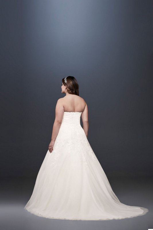 Soft Tulle Plus Size Wedding Dress with Leaf Lace Collection 9OP1338