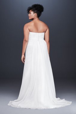 Pleated Chiffon Plus Size Wedding Dress with Beads Collection 9OP1350
