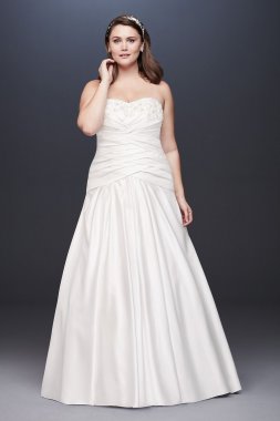 Strapless Pleated A-Line Drop Waist Wedding Dress Collection 9OP1353