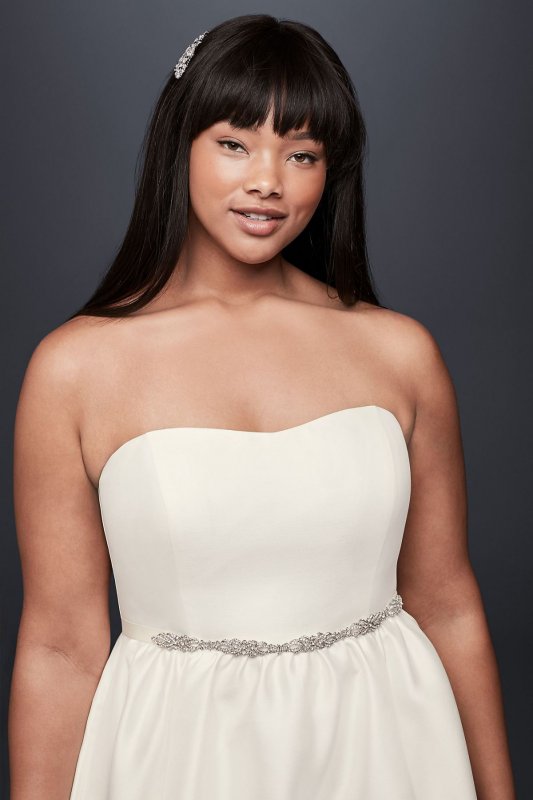 Mikado High-Low Plus Size Wedding Dress 9SDWG0576