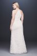 Sequin Leaf-Appliqued High Neck Plus Size Gown 9SDWG0686
