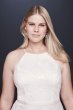 Sequin Leaf-Appliqued High Neck Plus Size Gown 9SDWG0686