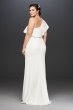 One Shoulder Flounce Crepe Plus Size Belted Sheath 9SDWG0752