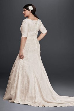 Plus Size Wedding Dress with Elbow Length Sleeves Collection 9SLYP3344