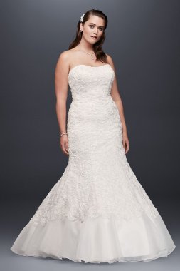 Lace Over Charmeuse Gown with Soutache Detail 9SWG400
