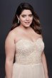 Strapless Plus Size Wedding Dress with Tulle Skirt 9SWG764