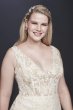 Plunging Illusion Bodice Plus Size Wedding Dress 9SWG772