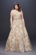 Allover Lace Applique Halter Plus Size Ball Gown 9SWG801