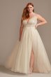 Beaded Plunging-V Illusion Plus Size Wedding Dress 9SWG837