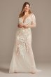 Floral Illusion Plus Size Bodysuit Wedding Dress 9SWG851
