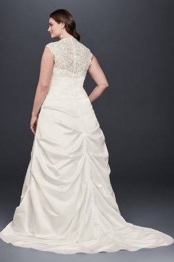 Cap Sleeve Satin A-line Plus Size Wedding Dress Collection 9T3090