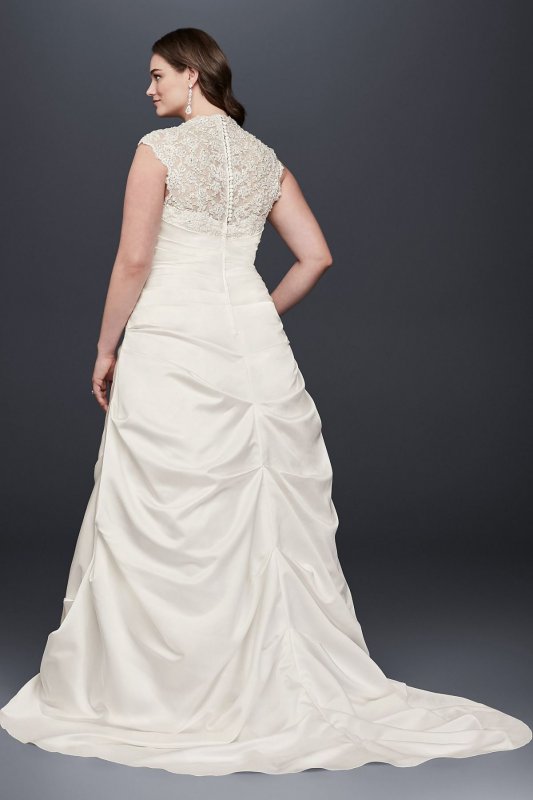 Cap Sleeve Satin A-line Plus Size Wedding Dress Collection 9T3090