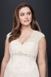 Cap Sleeve Lace Over Satin Plus Size Wedding Dress Collection 9T3299