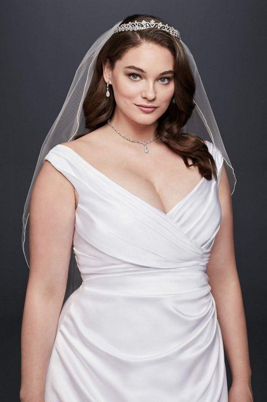 Off-the-Shoulder V-Neck Plus Size Wedding Dress Collection 9T9861