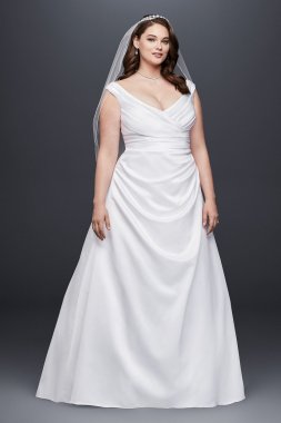 Off-the-Shoulder V-Neck Plus Size Wedding Dress Collection 9T9861