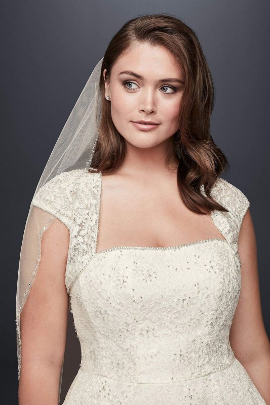 Tea-Length Plus Size Wedding Dress with Shrug Collection 9T9948