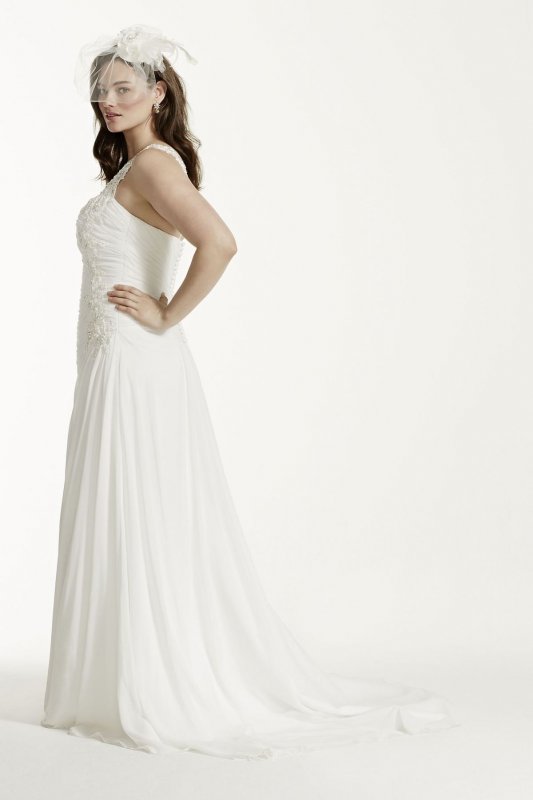 One Shoulder Chiffon Plus Size Wedding Dress Collection 9V3398