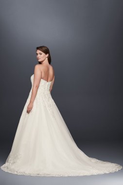 Beaded Lace and Tulle Plus Size Wedding Dress Jewel 9V3836