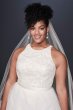 Floral Sequin Tiered Plus Size Wedding Dress 9V3901