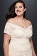 Off the Shoulder Lace Plus Size Wedding Dress 9V3958